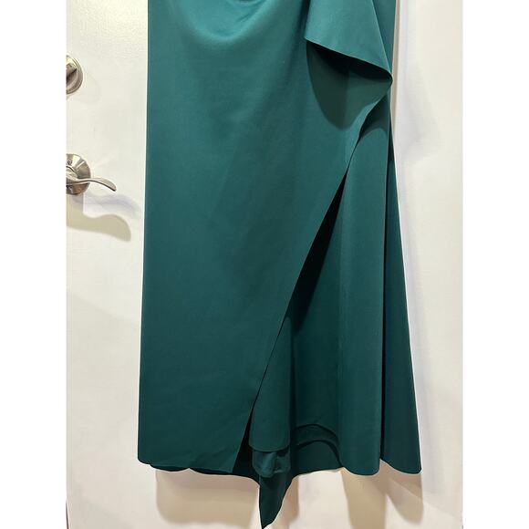 Xscape Evening Lexi Long Sleeve Scuba Ruched Side Dress Hunter Green Size 12 NWT - Picture 9 of 16